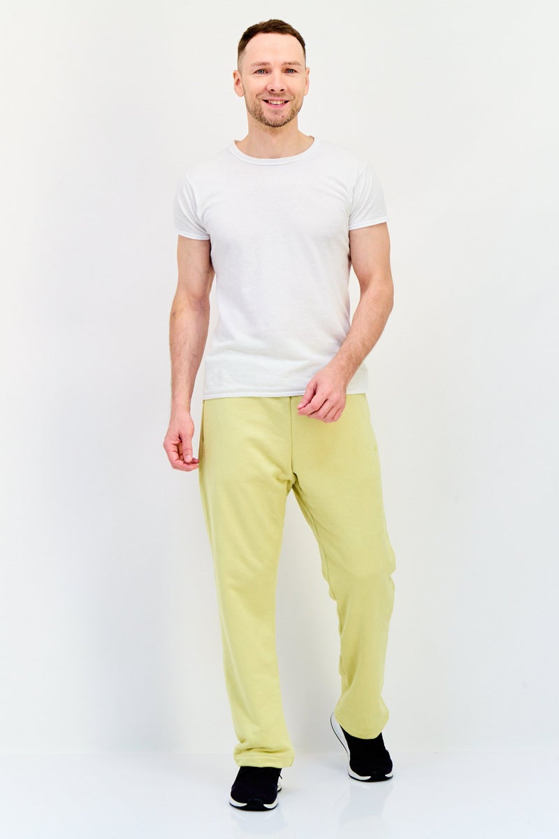 Adidas Men Sportswear Fit Basketball Sweatpants, Light Yellow - Image 4